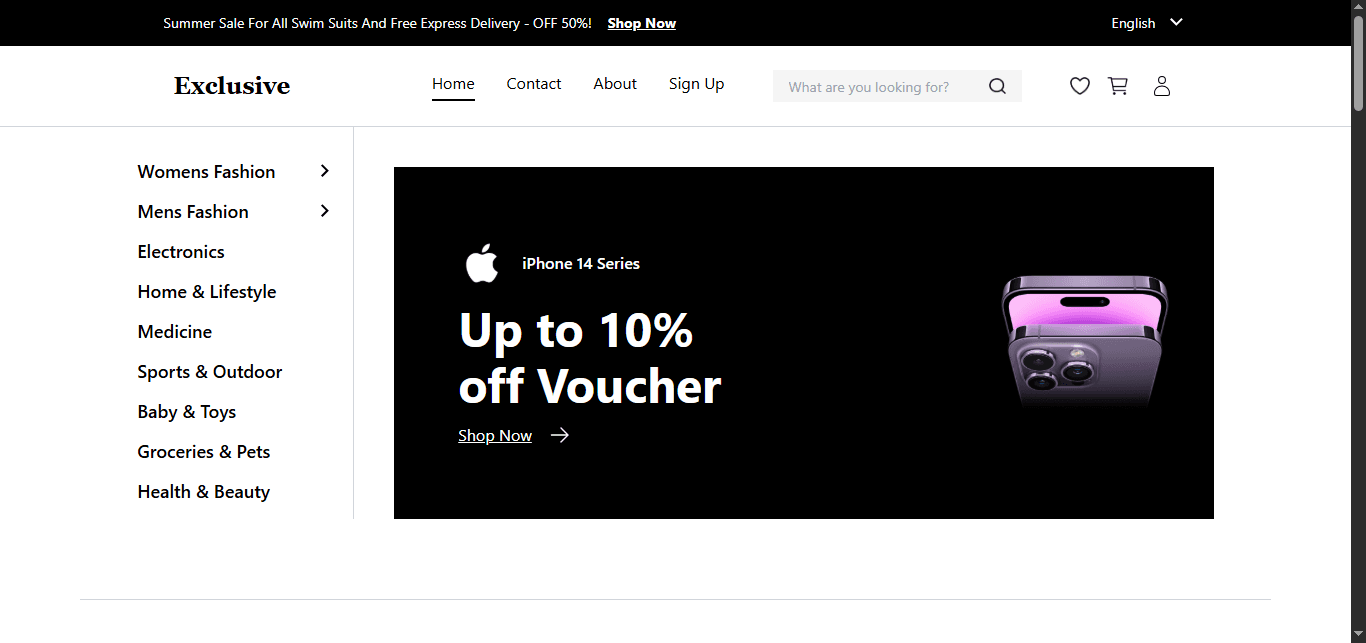 Ecommerce storefront layout